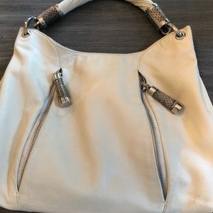MK leather and snakeskin accent handbag.